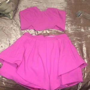 Hot Pink Crop Top/Short Set